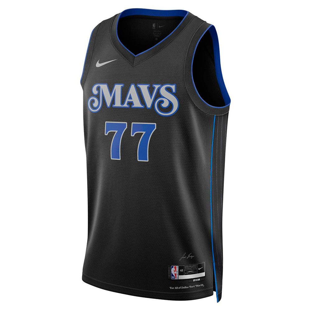 Dallas Mavericks Luka Doncic Nike Boys City Edition Swingman Kids Jersey 'Black'