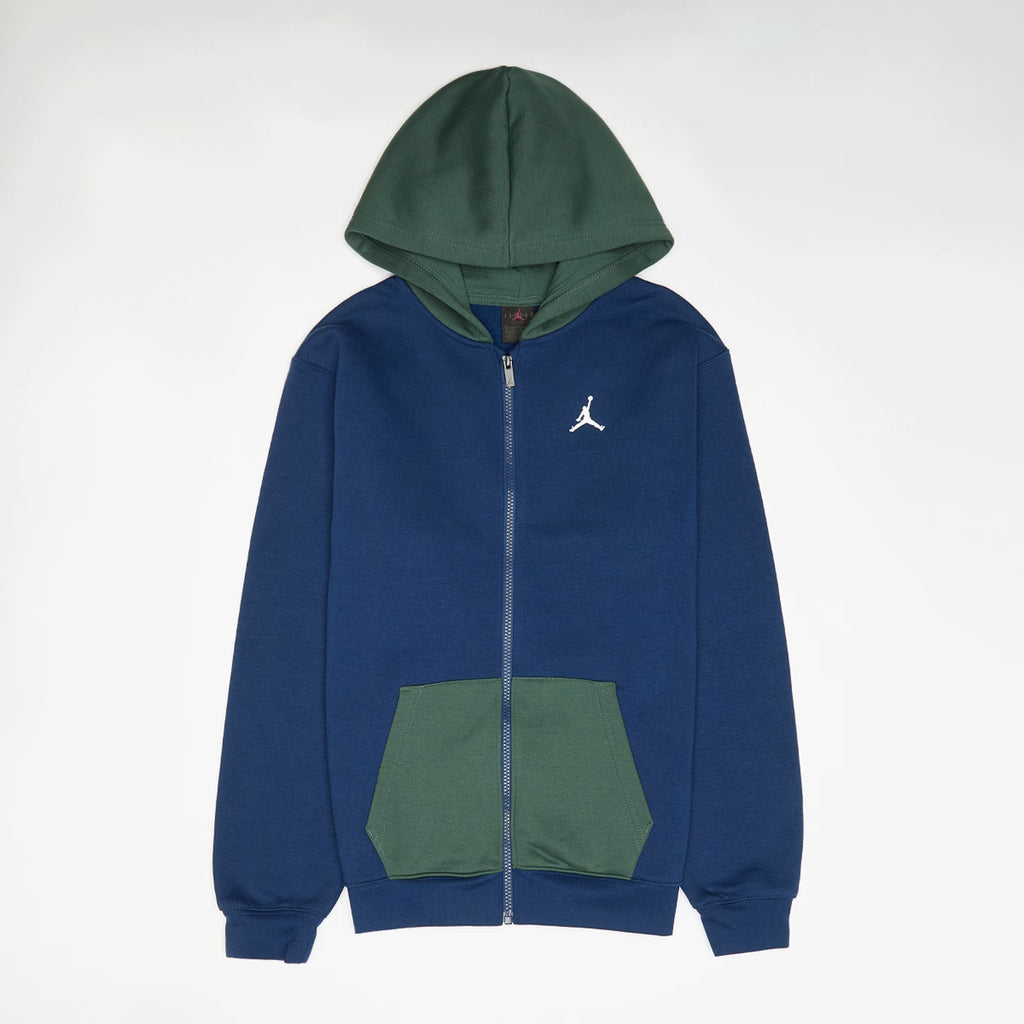 Jordan Brooklyn Zip Kids Hoodie 'Blue Void/Green'