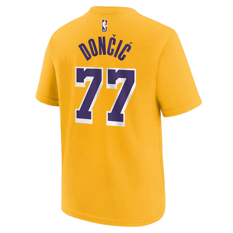 Nike Los Angeles Lakers Luka Doncic Icon Name & Number T-Shirt 'Amarillo'