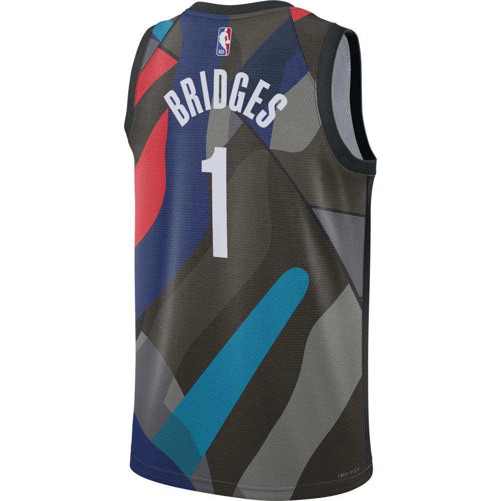 Mikal Bridges Brooklyn Nets Nike Men's Swingman City Edition Jersey 'Black/Multi'