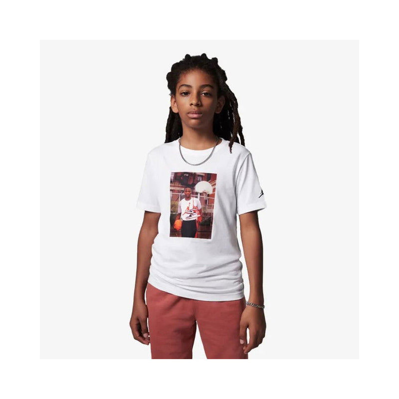 Jordan Big Kids MJ Photo T-Shirt 'White'