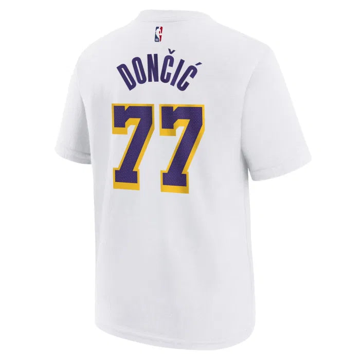Nike Los Angeles Lakers Luka Doncic Icon Name & Number T-Shirt 'White'