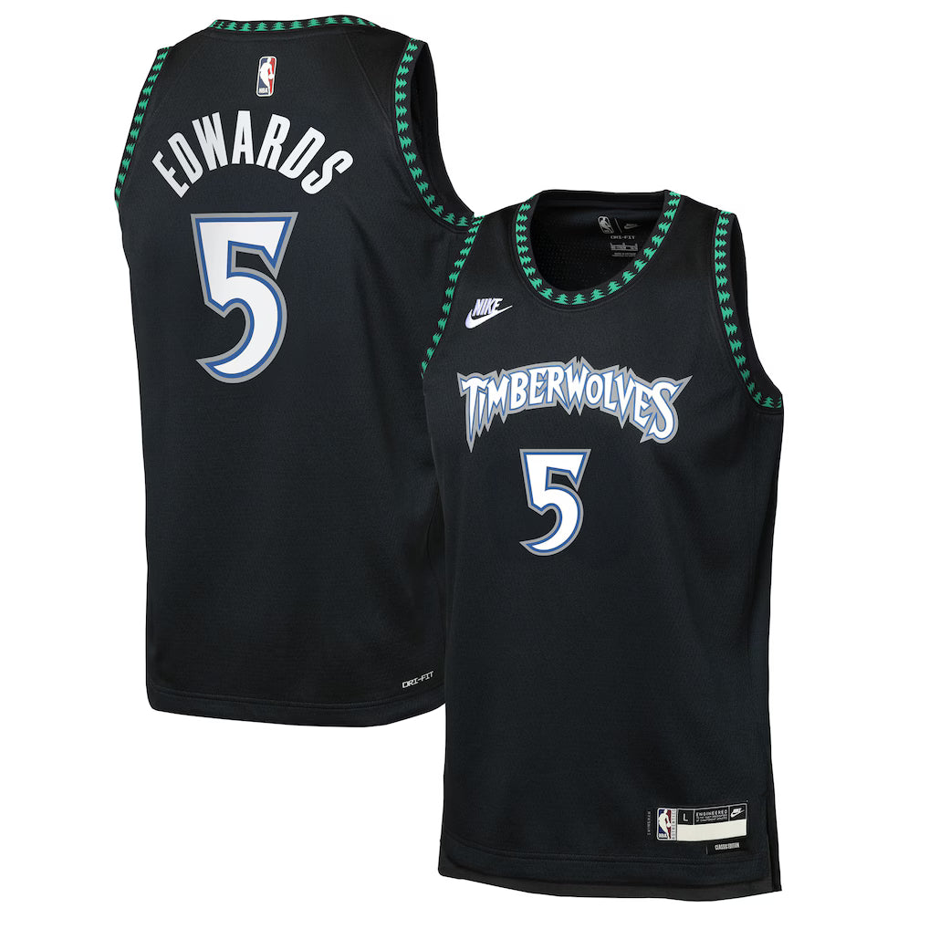 Nike Anthony Edwards Minnesota Timberwolves Hardwood Classic Swingman Jersey Boys 'Black'