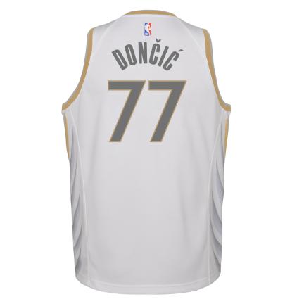 Nike City Edition Jersey Kids Dallas Mavericks Luka Doncic 'White/Gold'