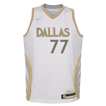 Nike City Edition Jersey Kids Dallas Mavericks Luka Doncic 'White/Gold'