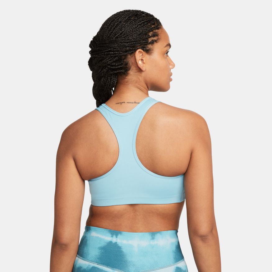 Nike Swoosh Women's Medium-Support 1-Piece Pad Sports Bra 'Blue/White'