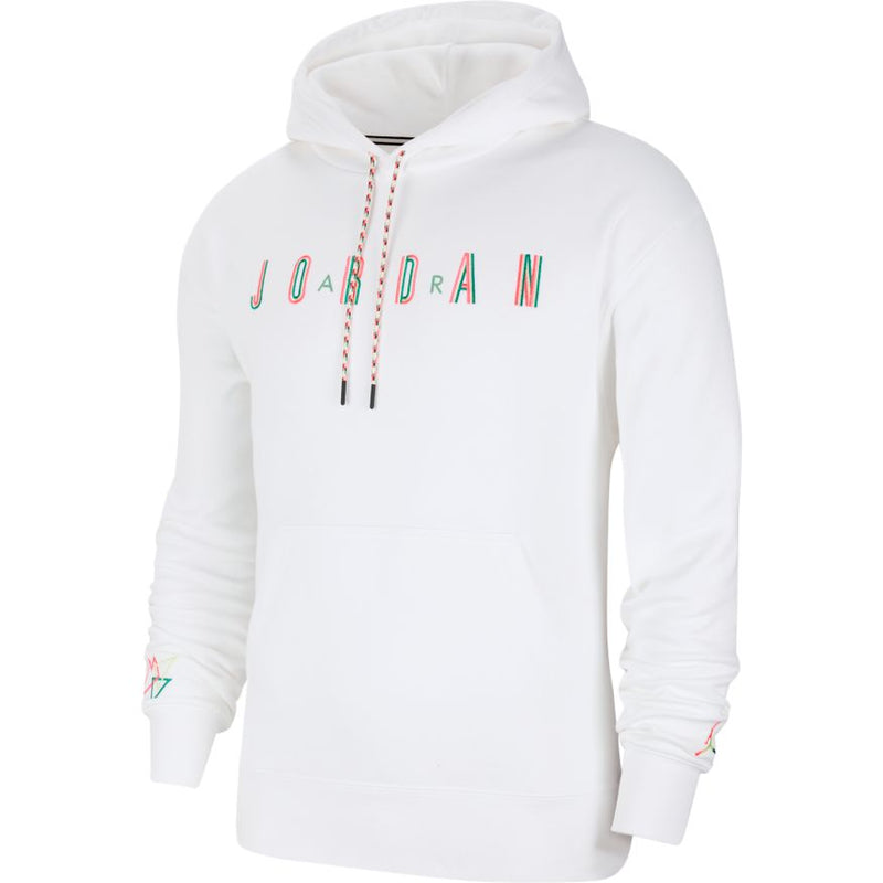 Jordan Sport DNA Men's Fleece Pullover Hoodie 'White/Hot Punch'