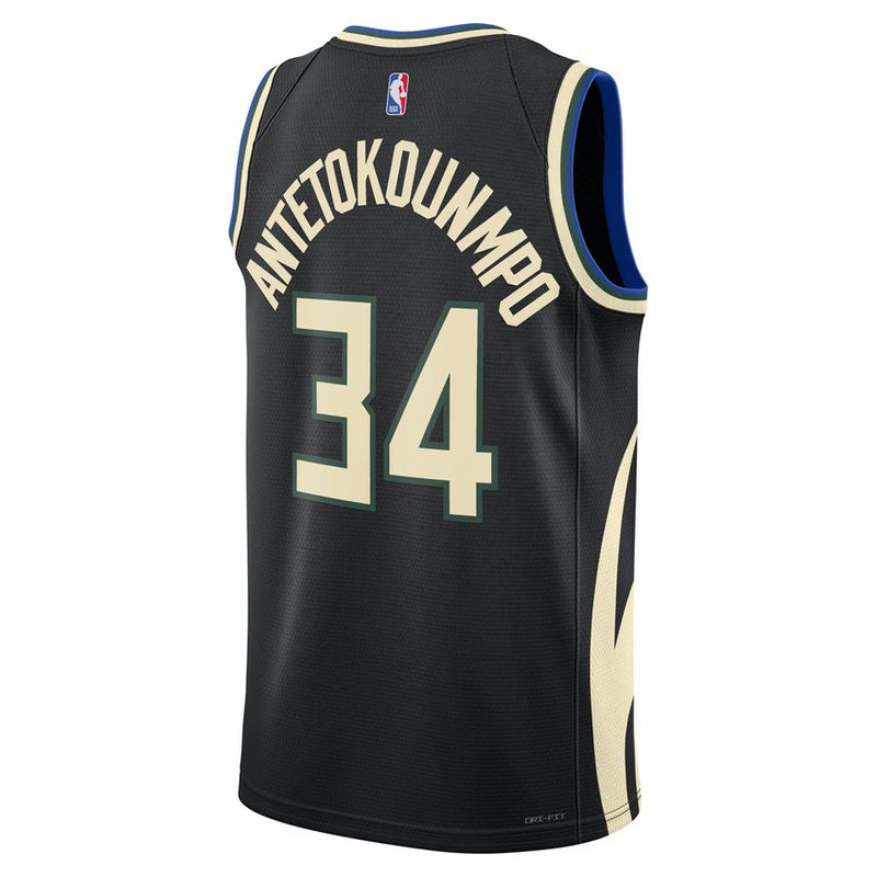 Giannis Antetokounmpo Milwaukee Bucks Statement Edition Jordan Dri-FIT NBA Swingman Jersey 'Black'