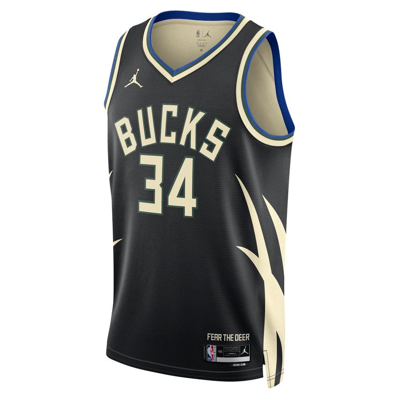 Giannis Antetokounmpo Milwaukee Bucks Statement Edition Jordan Dri-FIT NBA Swingman Jersey 'Black'