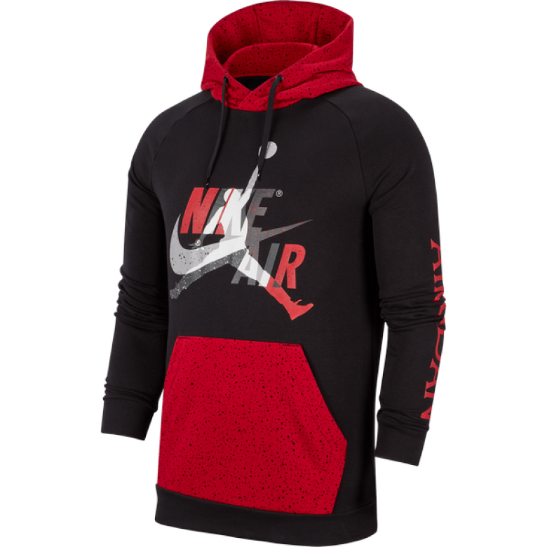 Jordan Jumpman Lightweight Fleece Hoodie 'Black/Black/Gym Red'