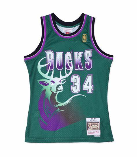 Mitchell & Ness Milwaukee Bucks Ray Allen 1996-1997 Swingman Jersey 'Green'