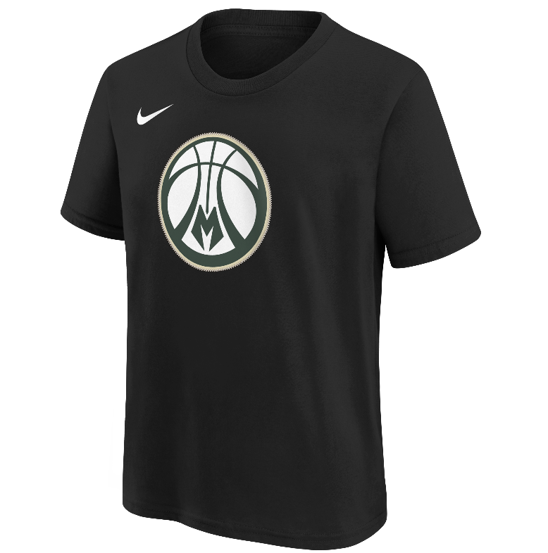 Nike NBA Team Logo Milwaukee Bucks Kids T-shirt 'Black'