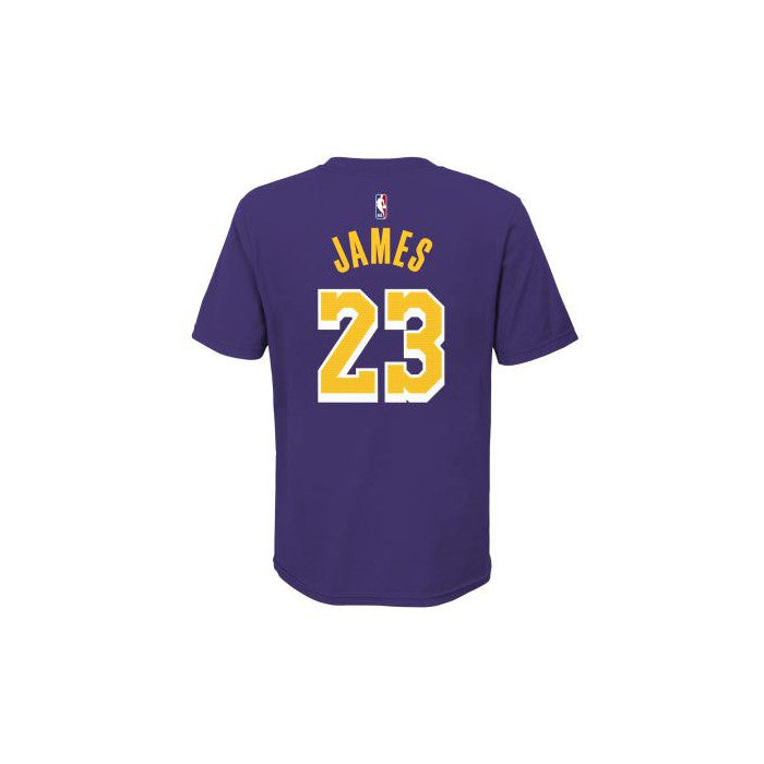 Los Angeles Lakers Jordan Kids Name T-Shirt Lebron James 'Purple'