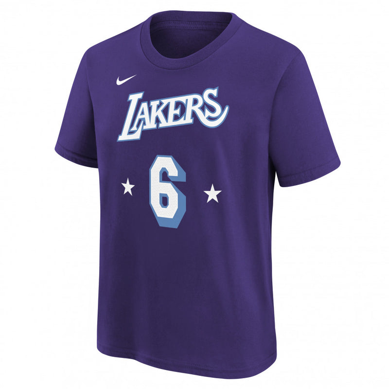 Nike Essential Mixtape Los Angeles Lakers LeBron James Kids T-Shirt 'Purple/Coast'